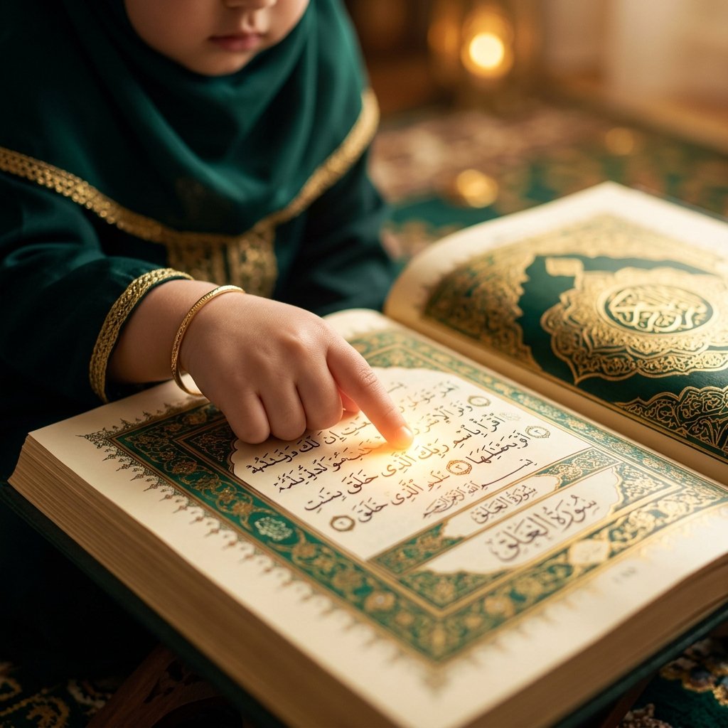 Child memorizing Quran in Canada